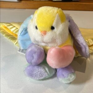 My Banky Bunny Security Lovey Blanket Plush Rabbit Yellow Jillian new tags